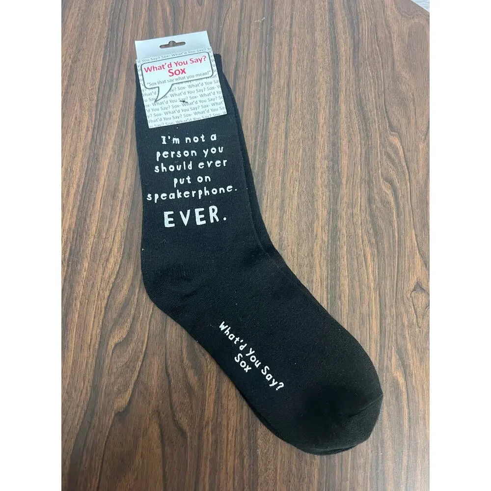 NWT What'd You Say? Sox Unisex Speakerphone Funny‎ Sarcastic Humor Novelty Socks
